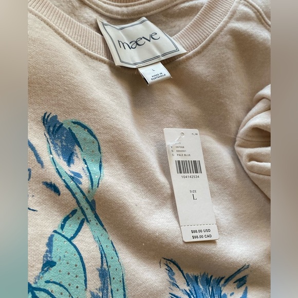 Anthropologie Maeve Animal Friends Crew-Neck Sweatshirt size L new with tag - Picture 7 of 7